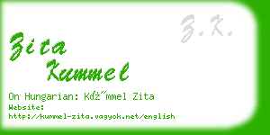 zita kummel business card